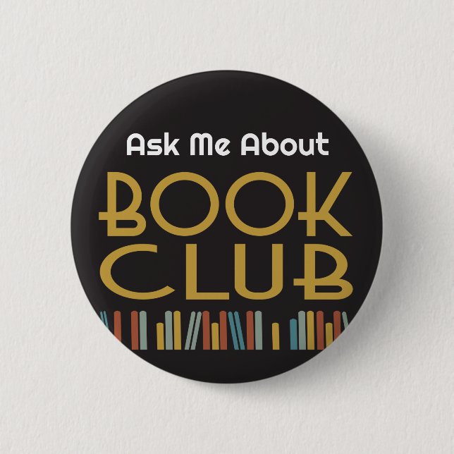 Macaron Rond 5 Cm Ask Me About Book Club  (Devant)