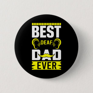 Macaron Rond 5 Cm Asl Best Deaf Papa Ever Signer Langue des signes D