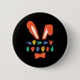 Macaron Rond 5 Cm Asl joyeuses pâques bonbons langue des signes oeuf