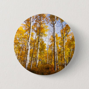 Macaron Rond 5 Cm Aspen Groove Feuilles de automne jaunes
