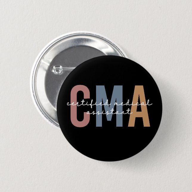 Macaron Rond 5 Cm Assistant Médicale certifié CMA (Devant & derrière)