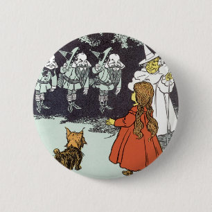 Macaron Rond 5 Cm Assistant vintage d'Oz Dorothy Toto Glinda Munchki