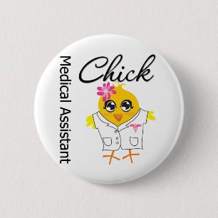 Macaron Rond 5 Cm Assistante médicale Chick v2