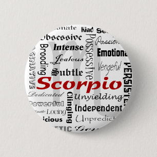 Macaron Rond 5 Cm Astrologie Scorpio Horoscope Zodiac Traits Collage