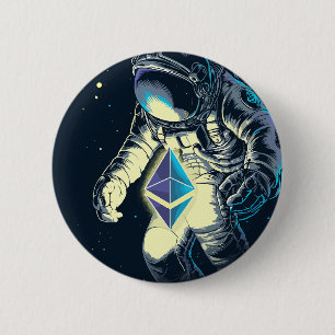 Macaron Rond 5 Cm Astronaut Ethereum Crypto - ETH To the Moon