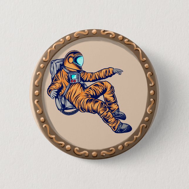 Macaron Rond 5 Cm Astronaute  (Devant)