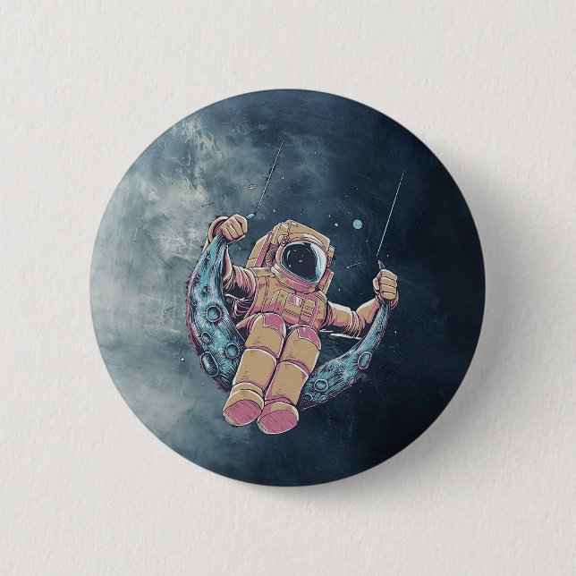 Macaron Rond 5 Cm Astronaute (Devant)