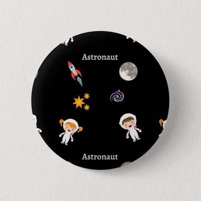 Macaron Rond 5 Cm Astronaute Job (Devant)