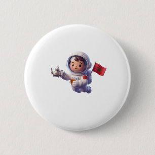 Macaron Rond 5 Cm Astronaute Marocain Mignon Kawaii Autocollant 3D