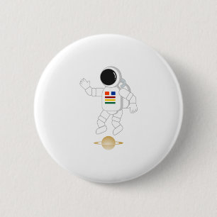 Macaron Rond 5 Cm Astronaute Saturne