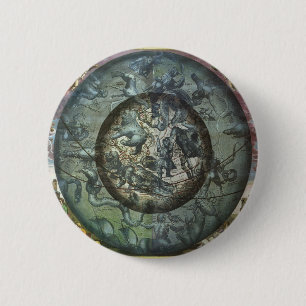 Macaron Rond 5 Cm Astronomie céleste de la Constellation vintage du 