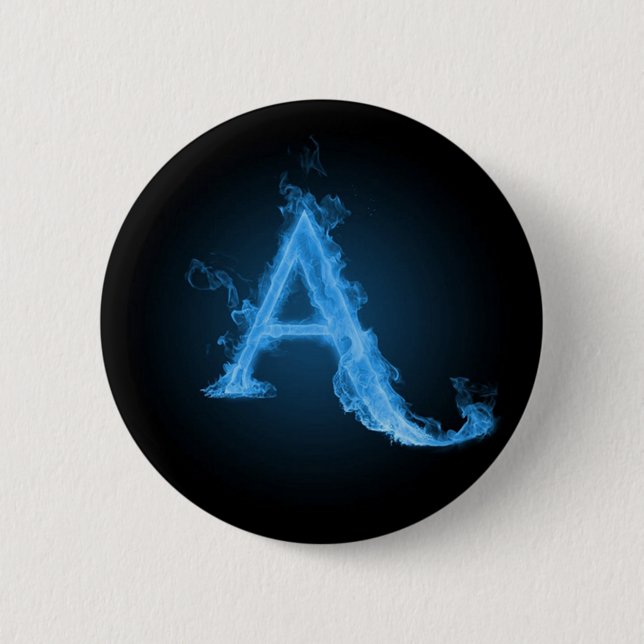 Macaron Rond 5 Cm Athée bleu A (Devant)