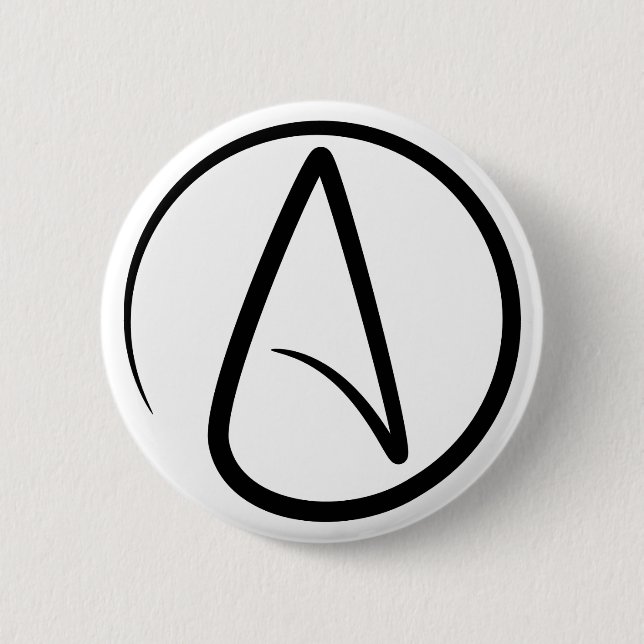 Macaron Rond 5 Cm Atheism Symbol - Atheist Sign (Devant)