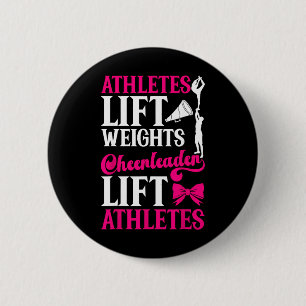 Macaron Rond 5 Cm Athlètes de Cheerleading Cheer Soulèvent Des Poids