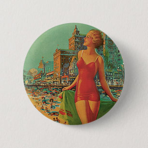 Macaron Rond 5 Cm Atlantic City - America's All Year Resort