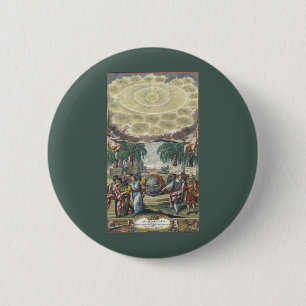 Macaron Rond 5 Cm Atlas Coelestis de Doppelmaier, Astronomie Vintage