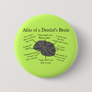 Macaron Rond 5 Cm Atlas du cerveau d'un dentiste