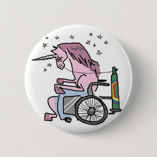 Macaron Rond 5 Cm Attaque de licorne de robot dans un BOUTON