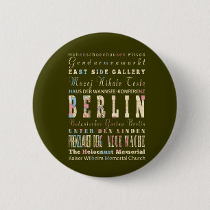 Macaron Rond 5 Cm Attractions et endroits célèbres de Berlin,
