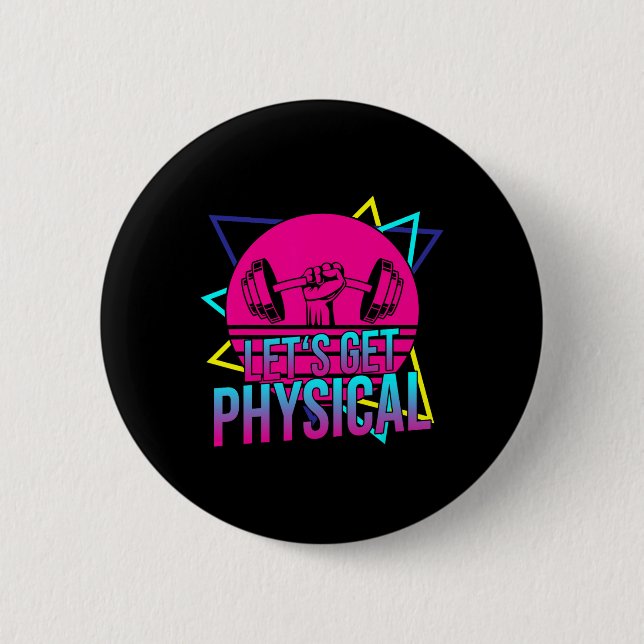 Macaron Rond 5 Cm Attractions physiques - Fitness Fitness 80's Worko (Devant)