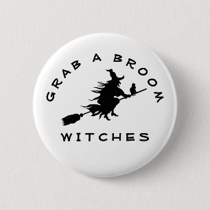 Macaron Rond 5 Cm Attraper une sorcière de chambre Drôle Halloween F
