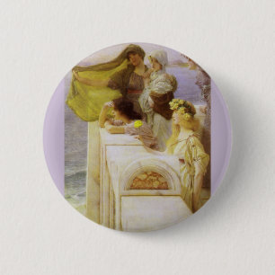 Macaron Rond 5 Cm Au berceau d'Aphrodite par Sir Lawrence Alma Tadem