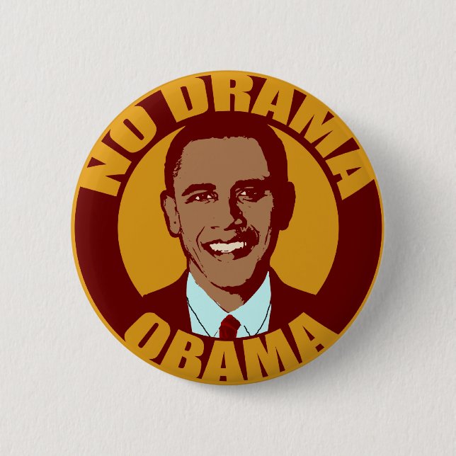 Macaron Rond 5 Cm Aucun bouton d'Obama de drame (Devant)