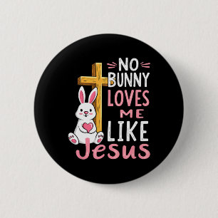 Macaron Rond 5 Cm Aucun Lapin M'Aime Comme Jésus Pâques Chrétien