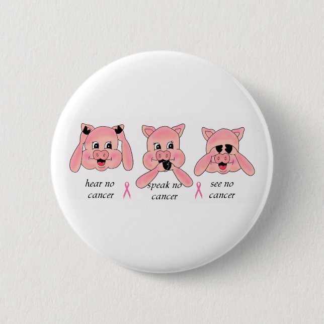 Macaron Rond 5 Cm Aucuns boutons de Cancer (Devant)