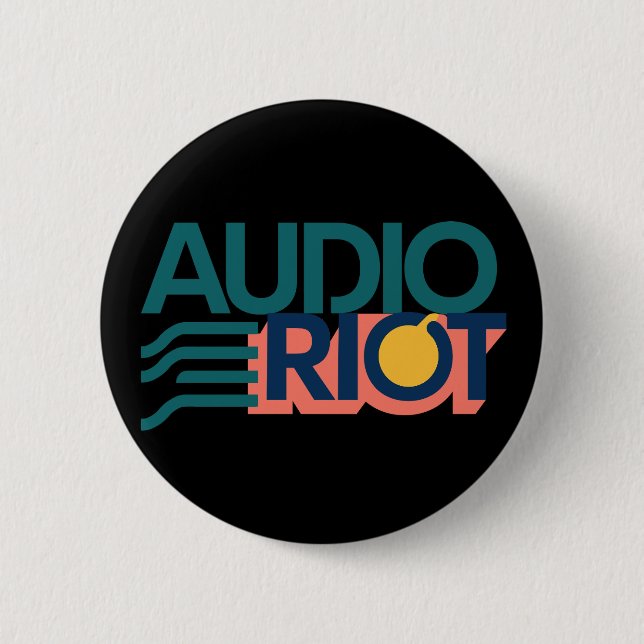Macaron Rond 5 Cm Audio Riot Band Logo Circle Pin (Devant)