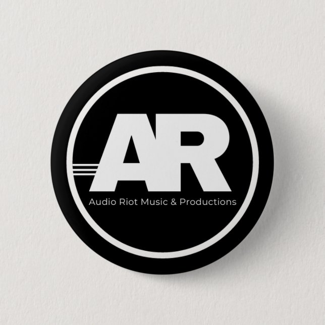 Macaron Rond 5 Cm Audio Riot Logo Circle Pin (Devant)