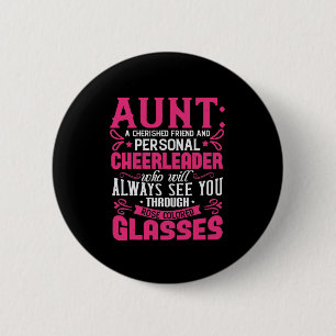 Macaron Rond 5 Cm Aunt A Cherished Friend and Personnel Cheerleader-