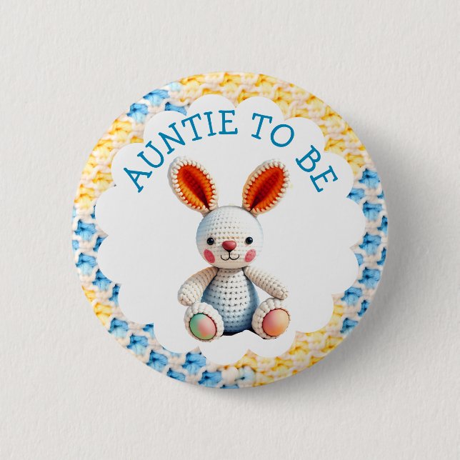 Macaron Rond 5 Cm Aunt to Be | Boy's Baby Shower (Devant)