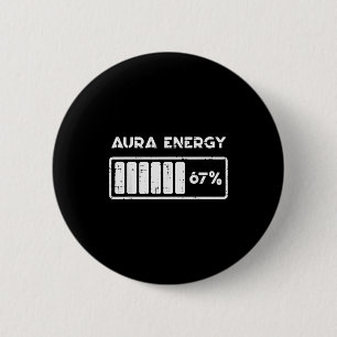 Macaron Rond 5 Cm Aura Énergie 67 Pour Cent Drôle Numéro 6 7 Mème Fe