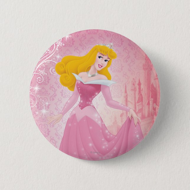 Macaron Rond 5 Cm Aurora Princess (Devant)