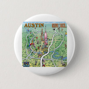 Macaron Rond 5 Cm Austin Round Rock Texas Fun Carte