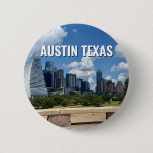 Macaron Rond 5 Cm Austin Texas City Skyline Photographie