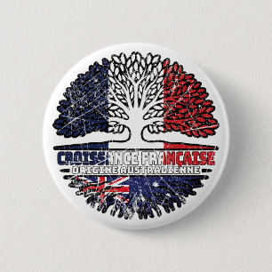 Macaron Rond 5 Cm Australie France drapeau des racines d'arbre