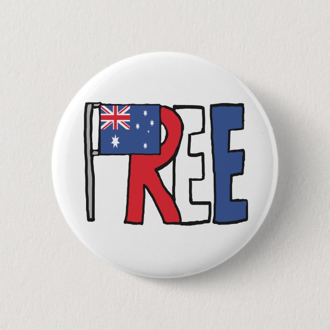 Macaron Rond 5 Cm Australie libre (Devant)