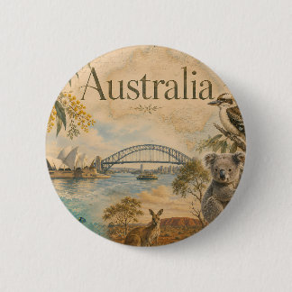 Macaron Rond 5 Cm Australie pour les amoureux de l'Australie
