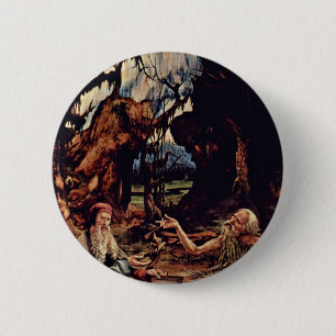 Macaron Rond 5 Cm Autel principal d'autel d'Isenheim ancien de