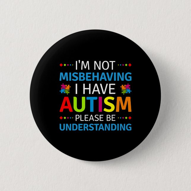 Macaron Rond 5 Cm Autism (Devant)