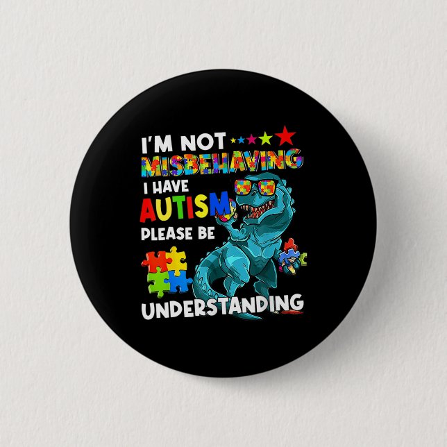 Macaron Rond 5 Cm Autism (Devant)