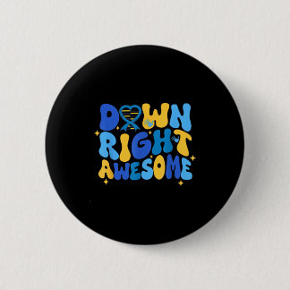 Macaron Rond 5 Cm Autism adhd down syndrome awareness 321 down right