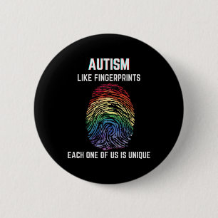 Macaron Rond 5 Cm Autisme Comme Empreintes digitales Nous Sommes Tou