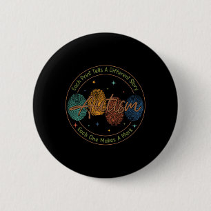 Macaron Rond 5 Cm Autisme D'Empreinte Chaque Impression Raconte Une 