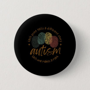 Macaron Rond 5 Cm Autisme D'Empreinte Chaque Impression Raconte Une
