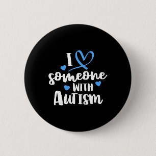 Macaron Rond 5 Cm Autisme Famille J'Aime Quelqu'Un Avec Sensibilisat