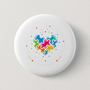 Macaron Rond 5 Cm Autisme Femmes Hommes Respect Amour Soutien Autism