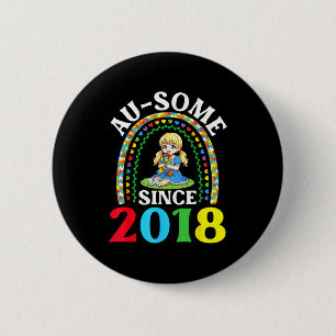 Macaron Rond 5 Cm Autisme Incroyable Ausome Depuis 2018 Sensibilisat